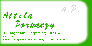 attila porpaczy business card